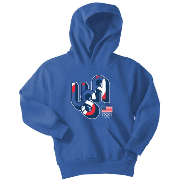 USA Tessa Janecke - Youth Core Fleece Pullover Hooded Sweatshirt Thumbnail